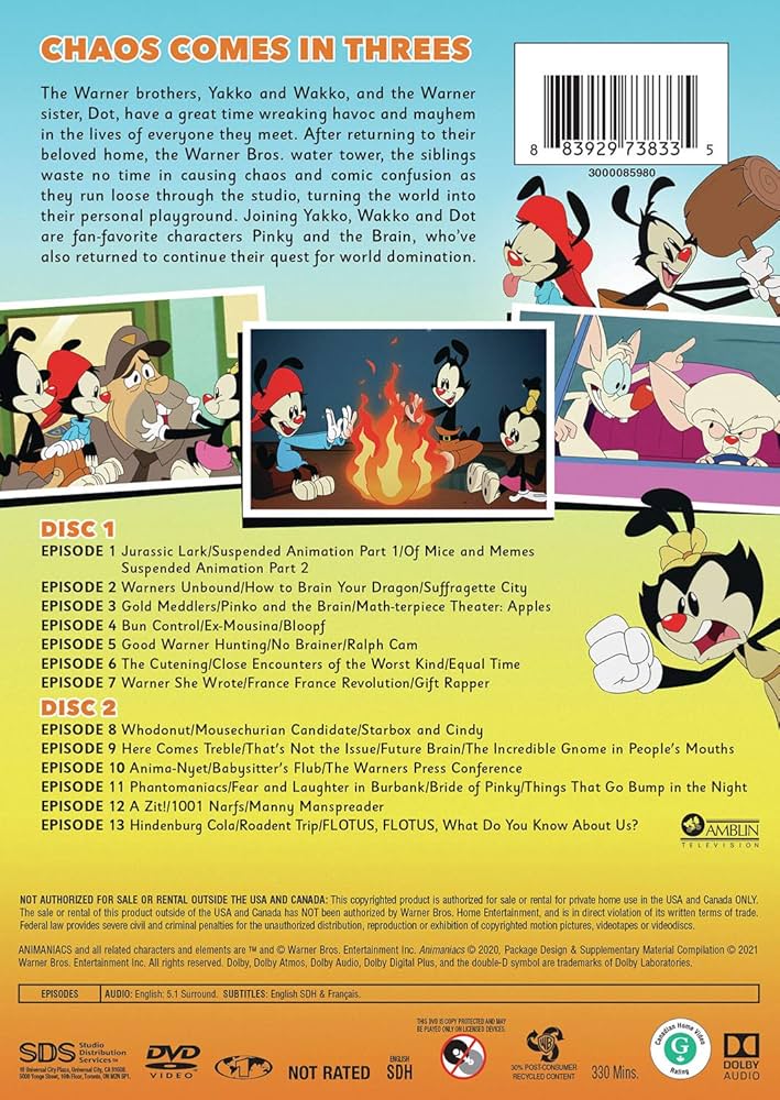 Amazon.co.jp: Animaniacs: Season 1 [DVD] : DVD